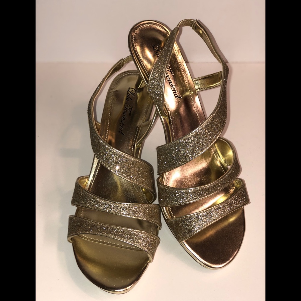 • NEW • Gold Glittler Heels